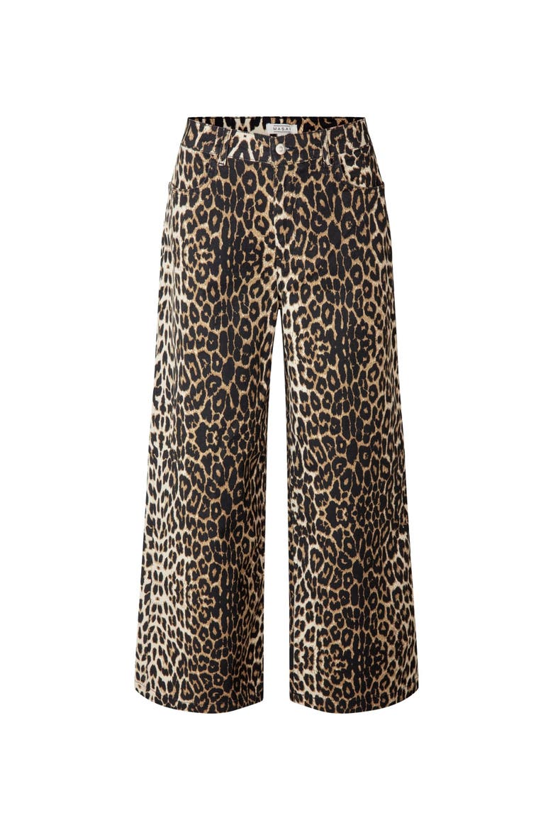 MaPassang Leopard Print Jeans, Alternate, color, Otter
