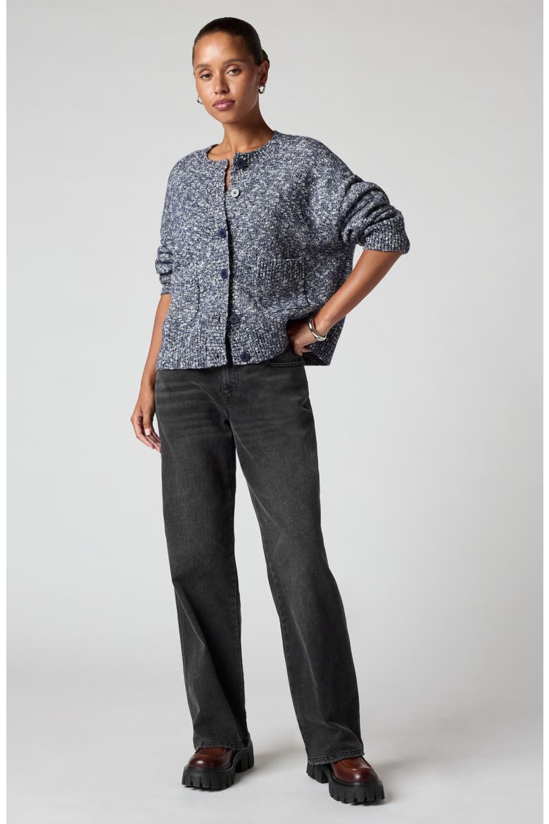 Feeling Toasty Cardigan, Alternate, color, NAVY/ HEATHER