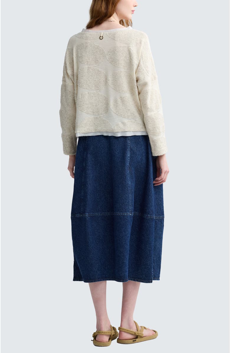 LUUKAA Riley Textured Hemp & Cotton Jacquard Blouse, Alternate, color, Nature