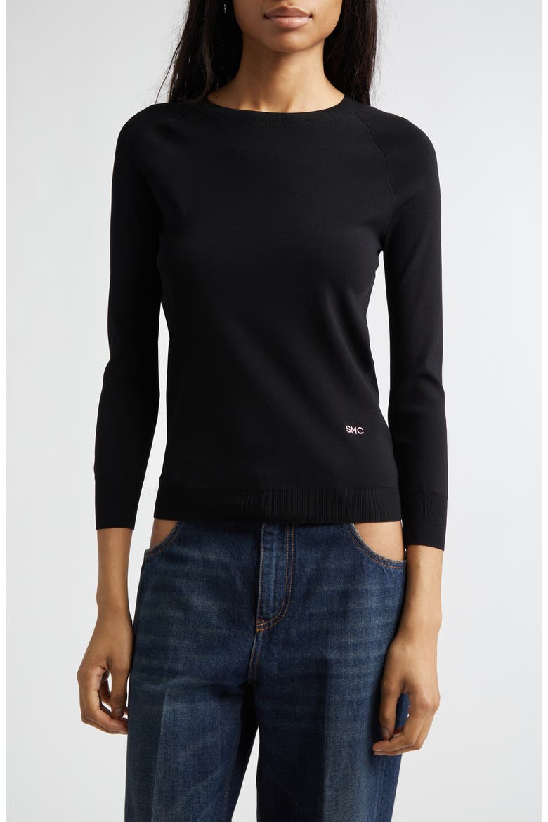 Compact Knit Top, Main, color, BLACK