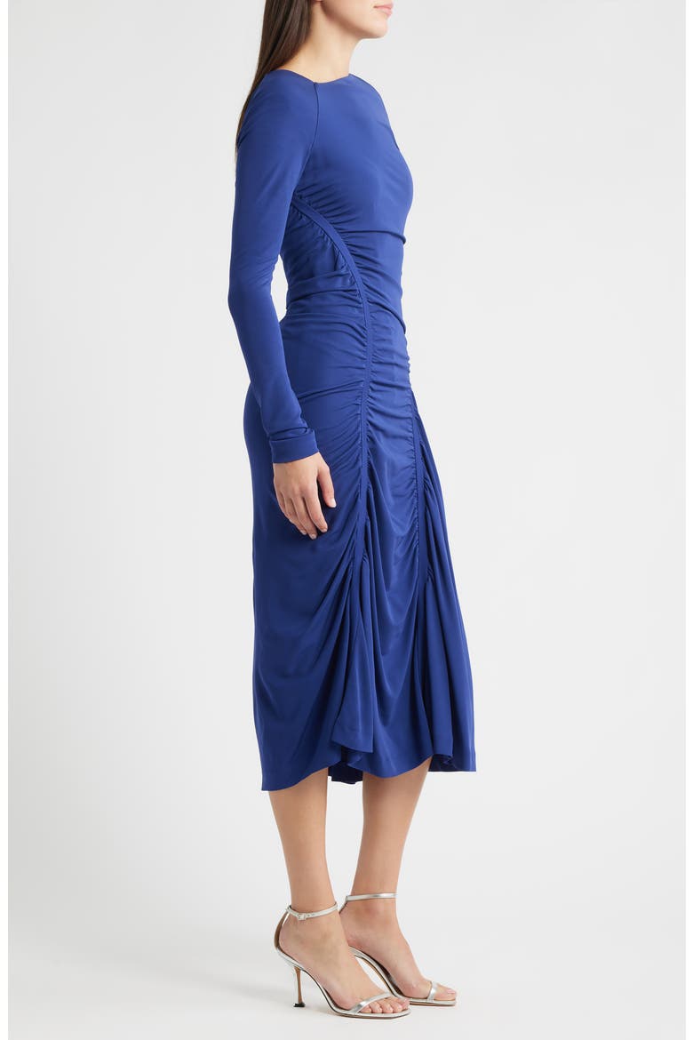 Ruched Long Sleeve Dress, Alternate, color, TURQ/AQUA