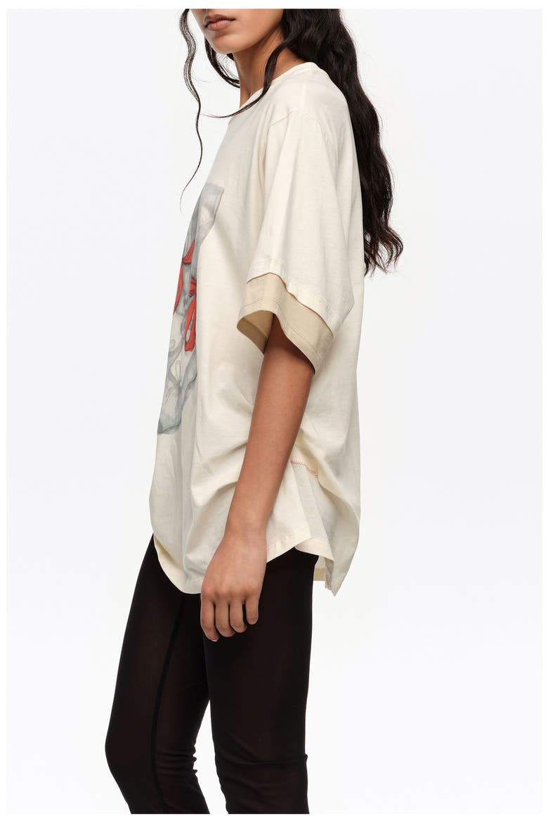 Ballerinas Logo Ruched T-Shirt, Alternate, color, VANILLA