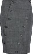 FERRAGAMO Wool Asymmetric Panel Skirt