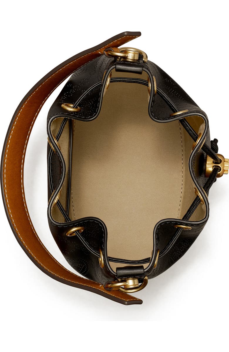 Tory Burch T Monogram Perforated Leather Bucket Bag, Alternate, color,