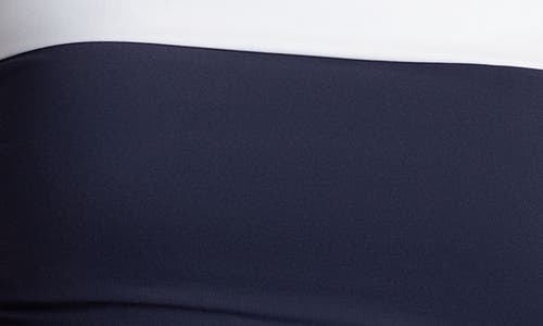 Ralph Lauren Bel Air Shirred Bandeau One-piece In Black And White