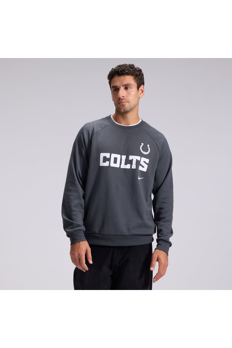 Men's Nike  Anthracite Indianapolis Colts 2026 Rivalries Collection Dri-FIT Crew Sweatshirt, Main, color, Anthracite