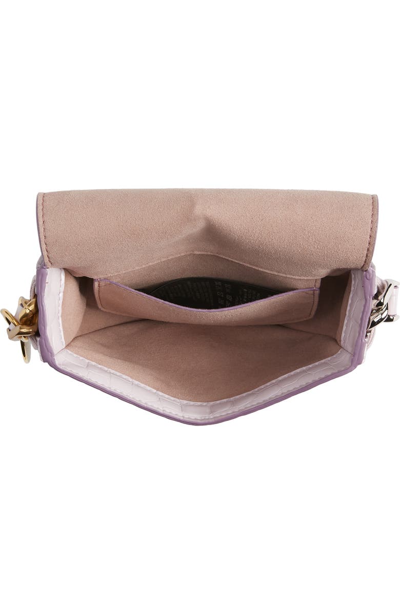 Stella McCartney Small Frayme Croc Embossed Faux Leather Shoulder Bag, Alternate, color,