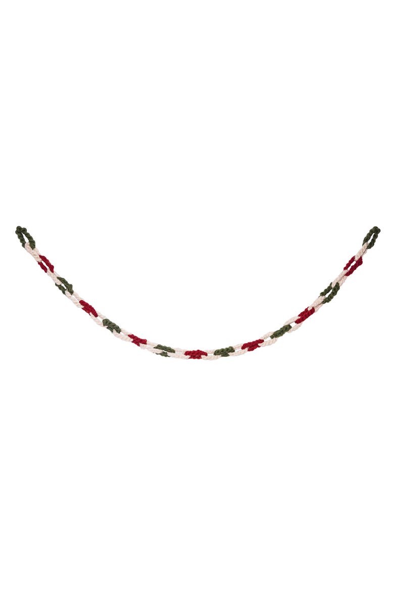 70.8" Macrame Rope Christmas Garland, Main, color, Red