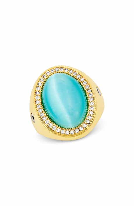 Cat's Eye Glass Statement Ring