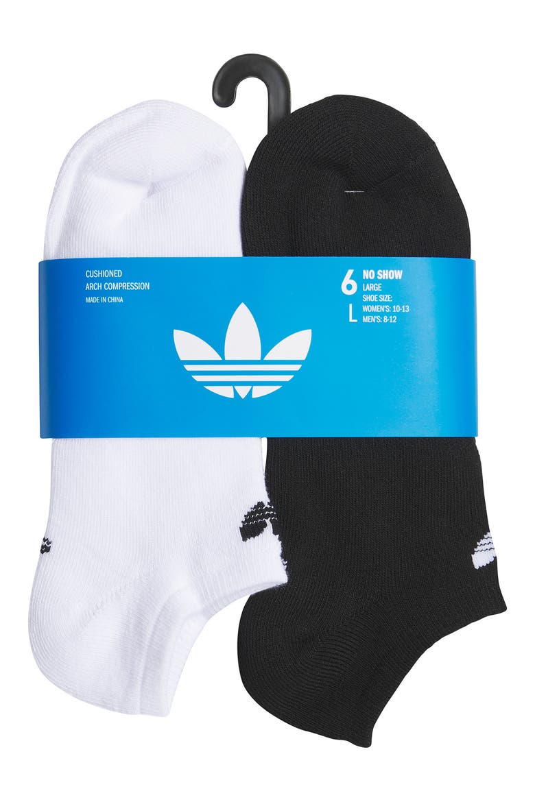 6-Pack Assorted Original Trefoil Low Cut Socks, Main, color, WHITE/ BLACK