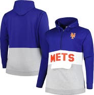 PROFILE Men's Royal/White New York Mets Big & Tall Fleece Half-Zip Hoodie