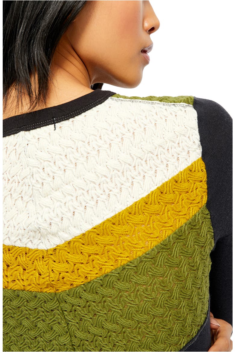 Rainbow Knit Top, Alternate, color, BLACK COMBO