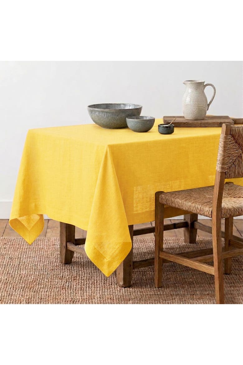 Linen Tablecloth - Diana, Alternate, color, Marigold Yellow