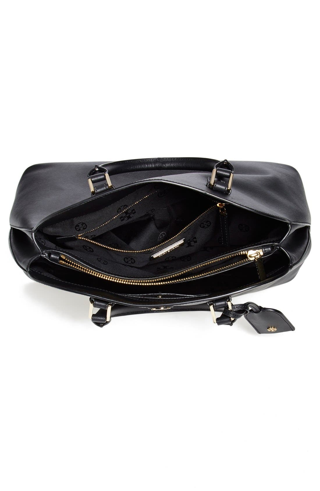 'Robinson' Leather Dome Satchel, Alternate, color, BLACK