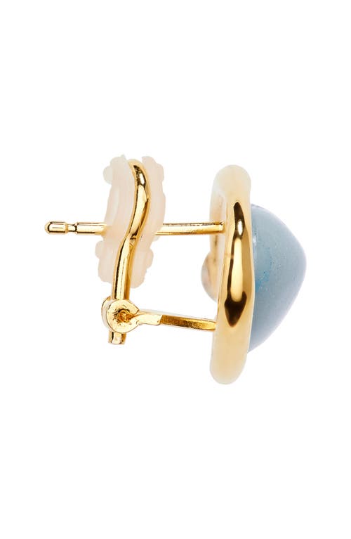 Oscar De La Renta Resin O-stud Earrings In Light Blue