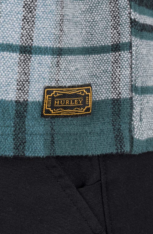 Hurley Santa Cruz Seaside Plaid Flannel Button-up Shirt Jacket In Blue