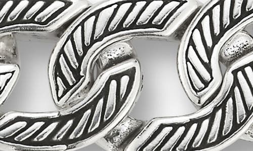 Yield Of Men Oxidized Sterling Silver Etched Curb Chain Bracelet In Metallic