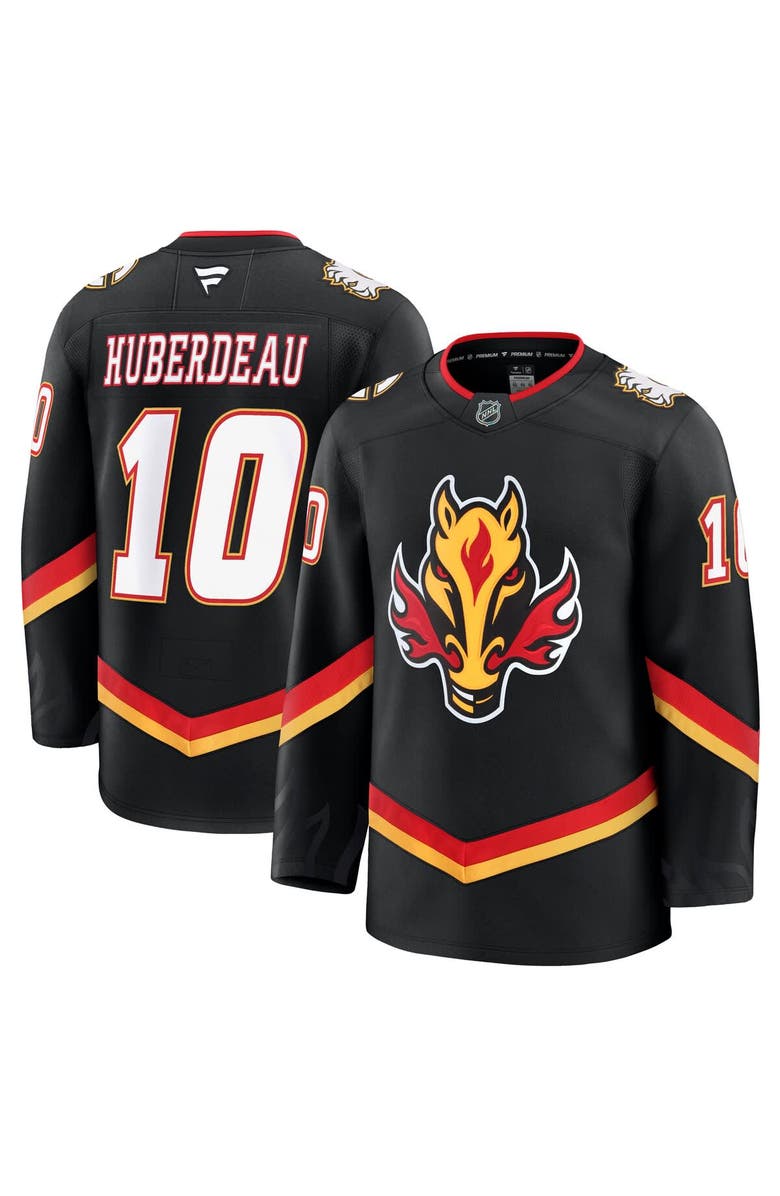 FANATICS Men's Fanatics Jonathan Huberdeau Black Calgary Flames Alternate Premium Jersey, Main, color,
