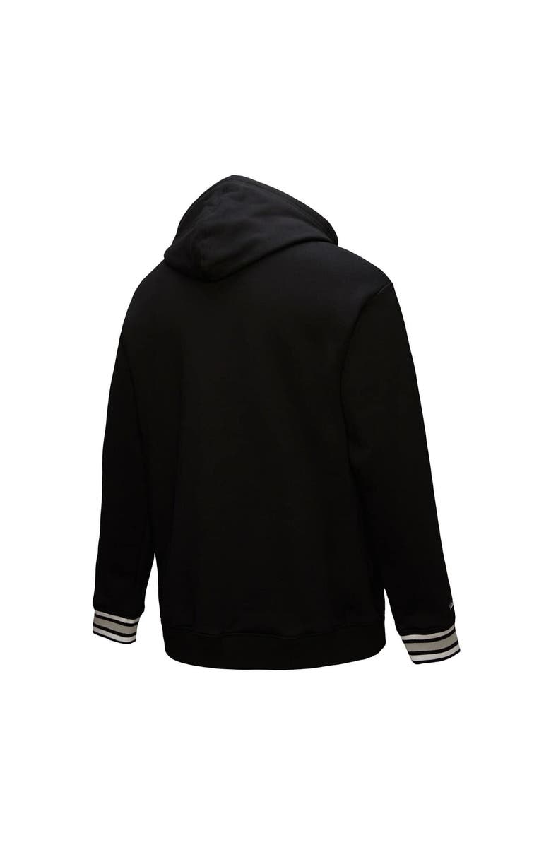 Mitchell & Ness Men's Mitchell & Ness Black Sacramento Kings Chainstitch Applique Vintage Heavyweight Pullover Hoodie, Alternate, color, 