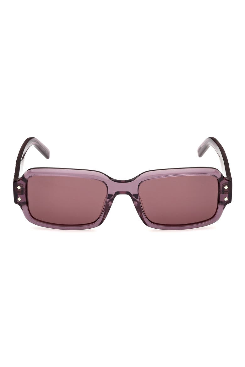 54mm Rectangular Sunglasses, Main, color, MAUVE / GOLD / DARK VIOLET