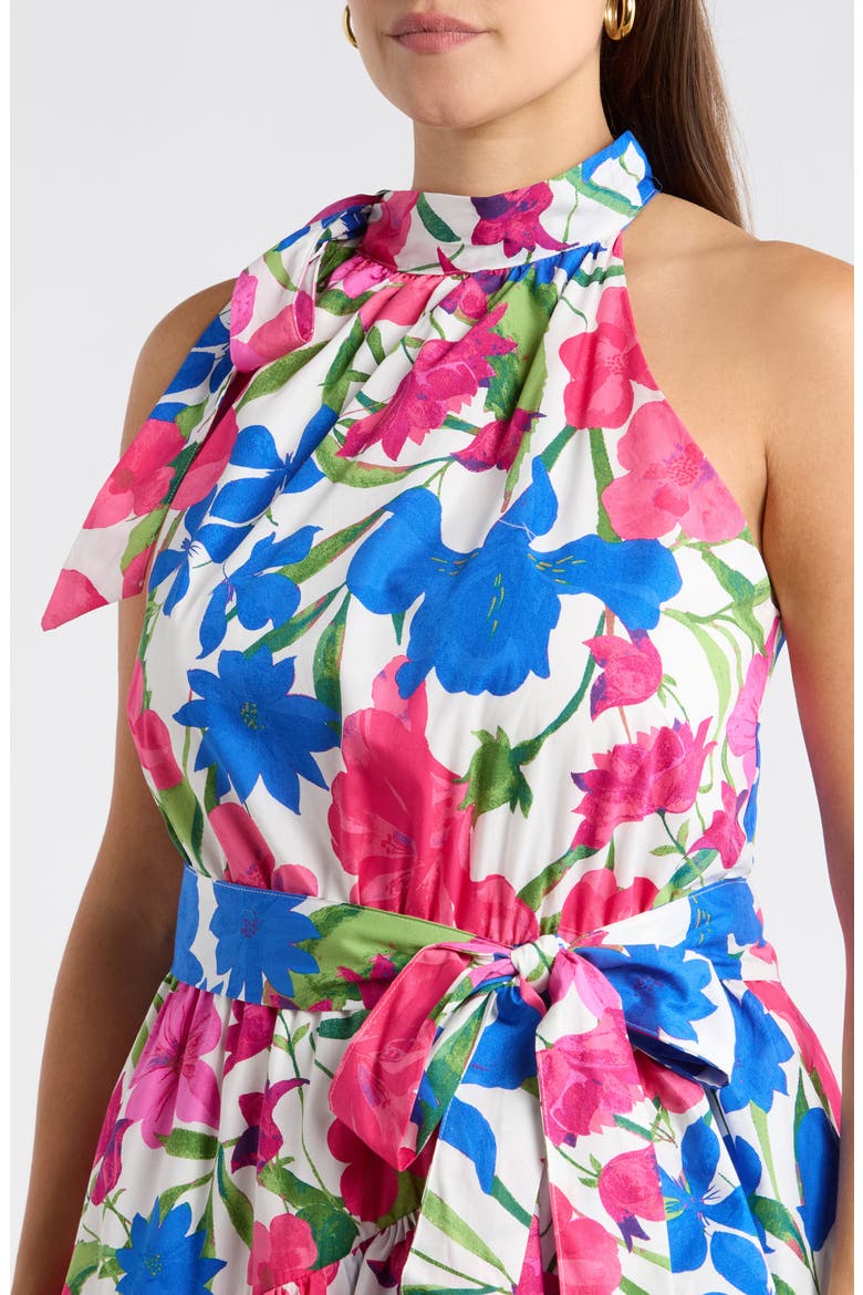 Liran Floral Melis Halter Minidress, Alternate, color, PINK-BLUE