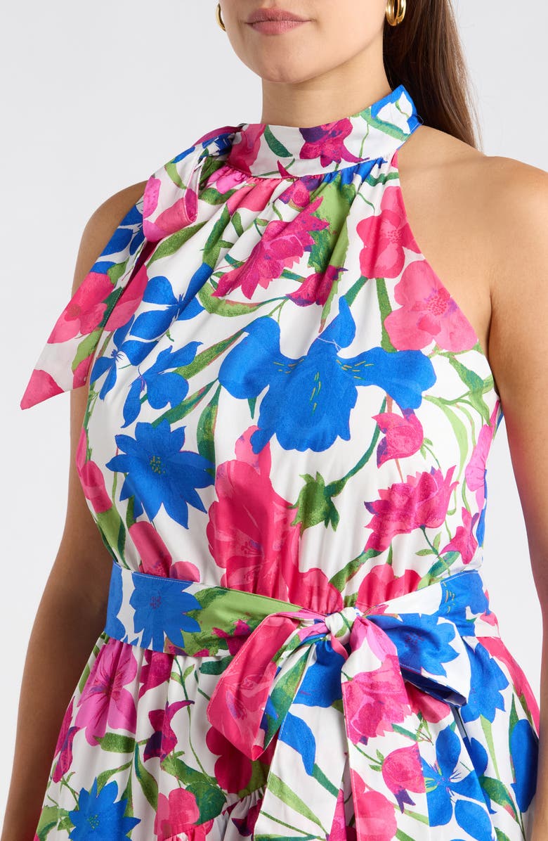 SUGARLIPS Liran Floral Melis Halter Minidress, Alternate, color, Pink-Blue