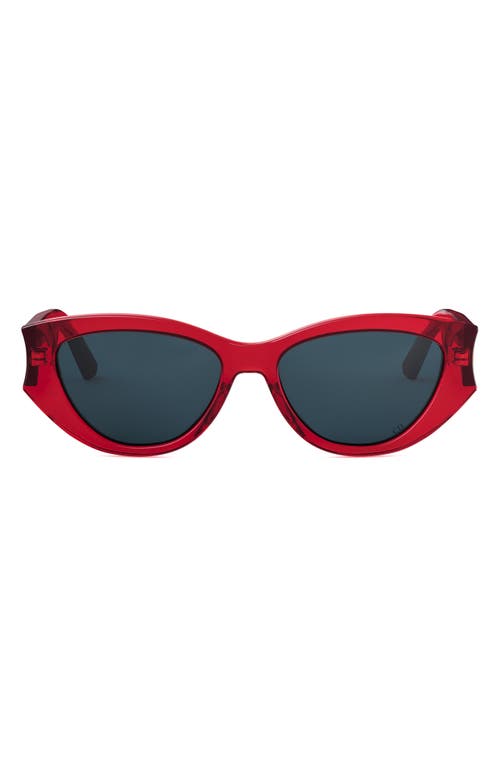 Dior Glow B1f 53mm Cat Eye Sunglasses In Shiny Bordeaux/blue