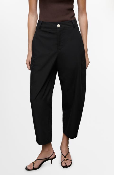 High Waist Ankle Barrel Leg Pants
