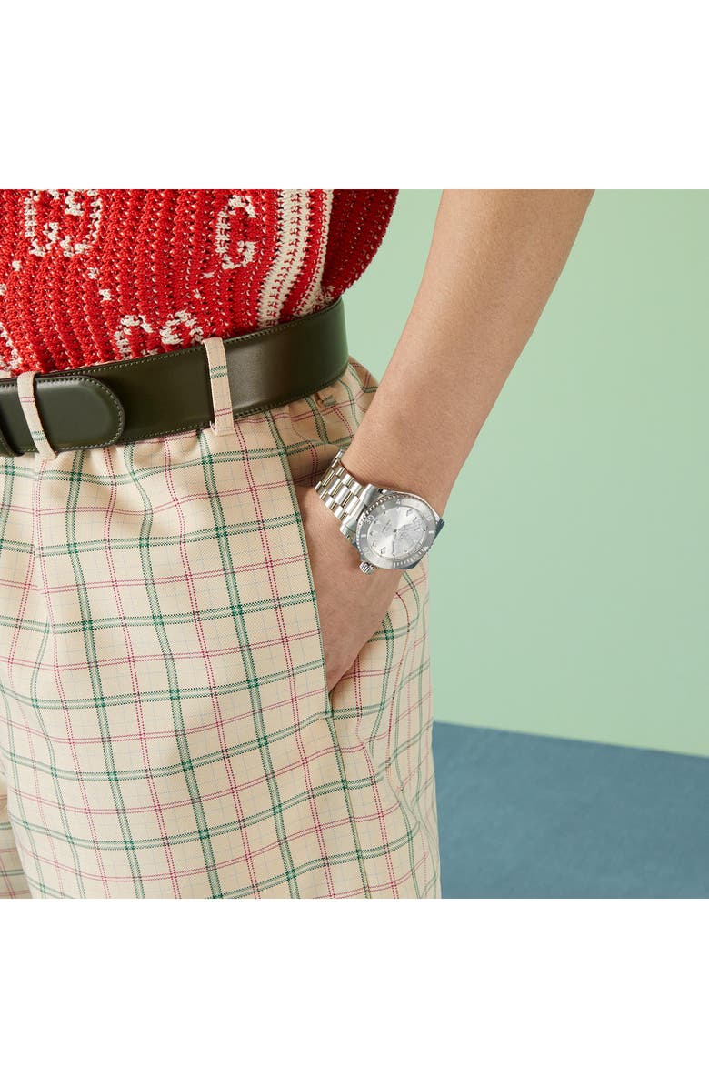 Gucci Dive Bracelet Watch, 40mm, Alternate, color, Silver