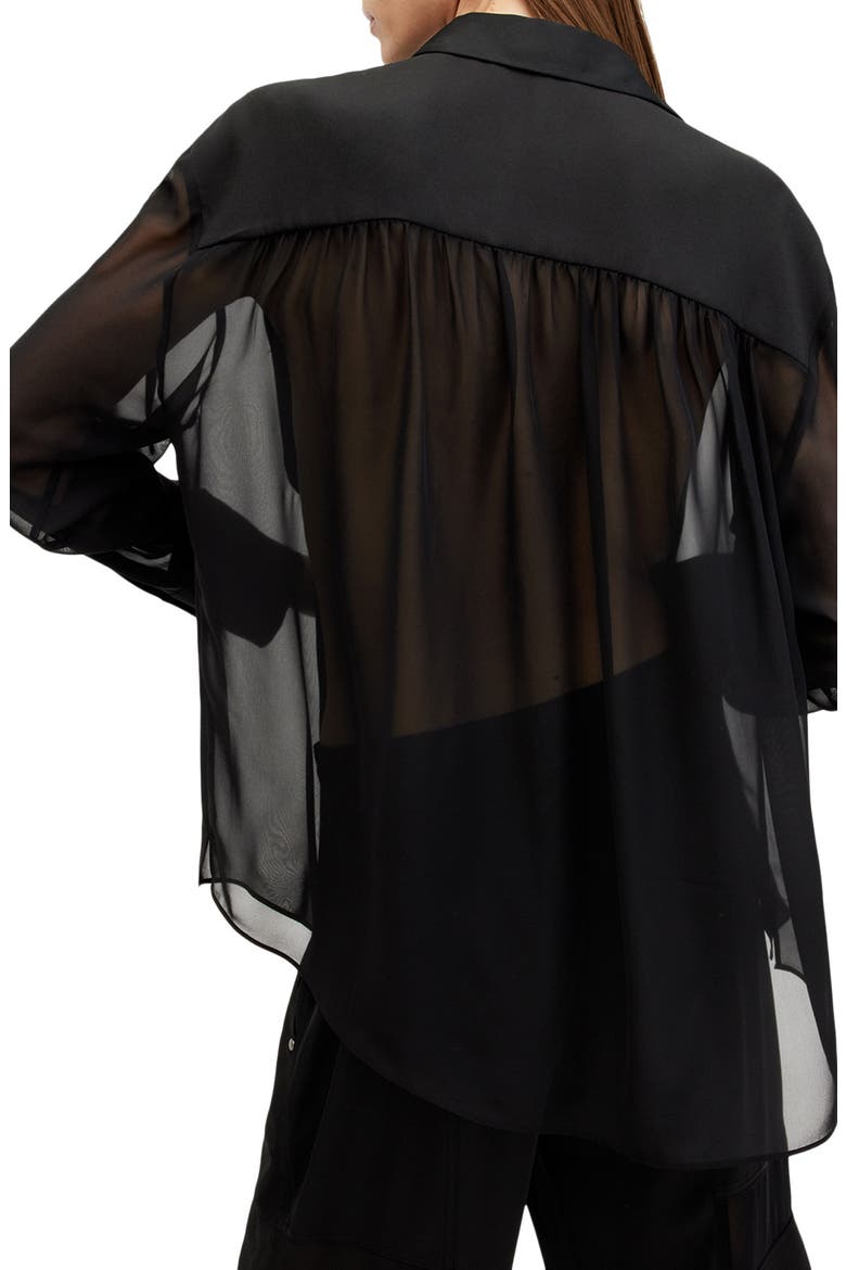 Jody Sheer Button-Up Shirt, Alternate, color, BLACK