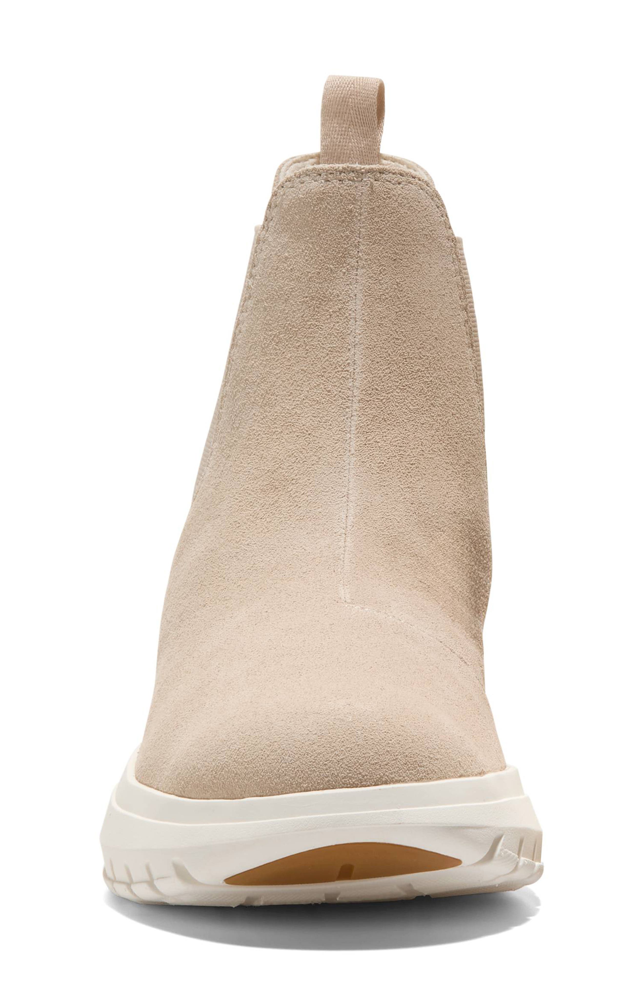 Cole Haan Grand Raelyn Waterproof Chelsea Boot, Alternate, color, Sesame Suede/ Ivory Waterproof