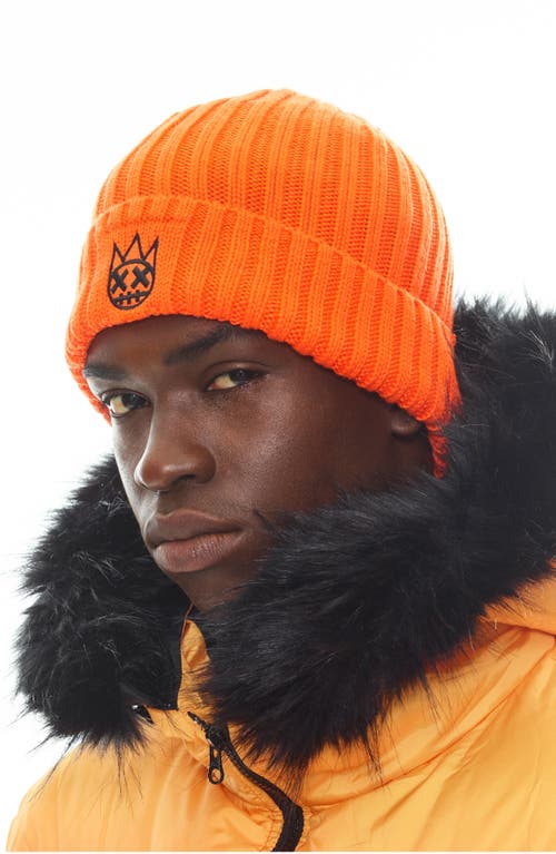 Cult Of Individuality Shimuchan Logo Knit Hat In Coral In Orange