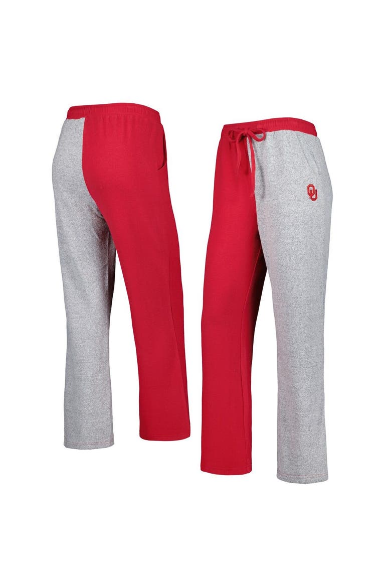Women's ZooZatz Crimson/Gray Oklahoma Sooners Colorblock Cozy Tri-Blend Lounge Pants, Main, color, Crimson