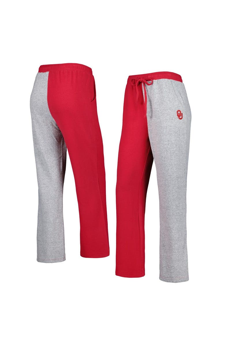 ZOOZATZ Women's ZooZatz Crimson/Gray Oklahoma Sooners Colorblock Cozy Tri-Blend Lounge Pants, Main, color, Crimson