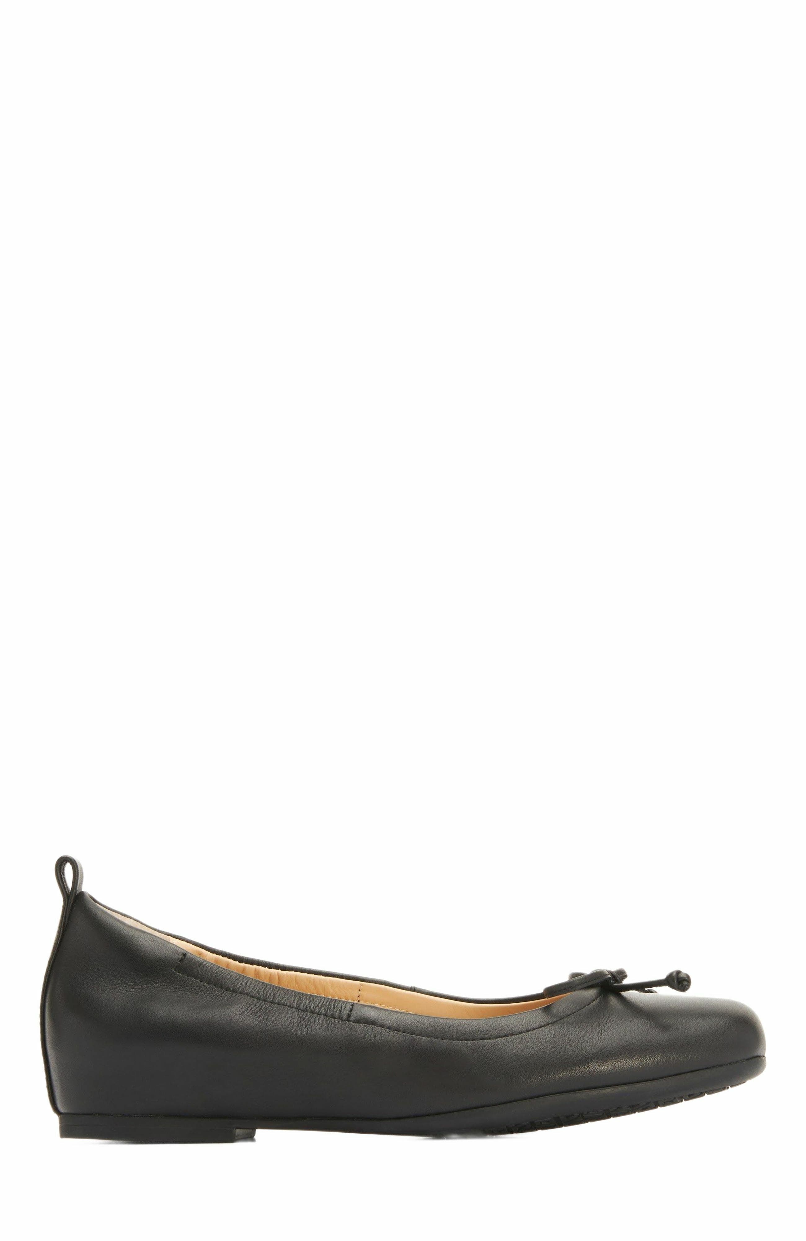 Cadence Bow Ballet Flat, Alternate, color, Black Nappa - Regular