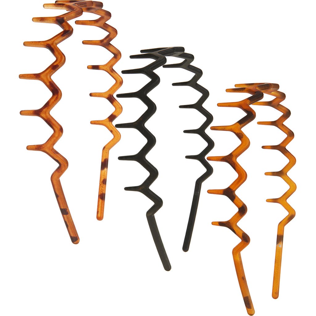 Bp. Assorted 3-pack Claw Headbands In Brown Tort Multi