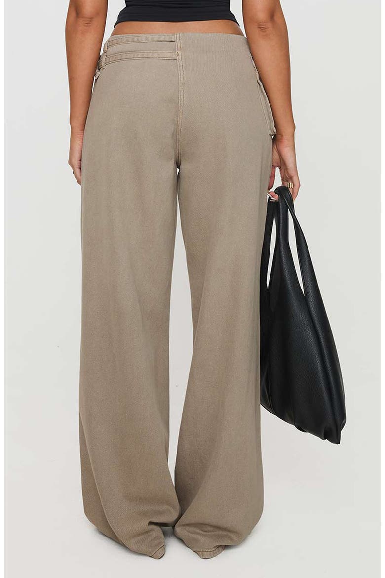 Paltrow Low Rise Wide Leg Cargo Jeans, Alternate, color, WASHED BROWN