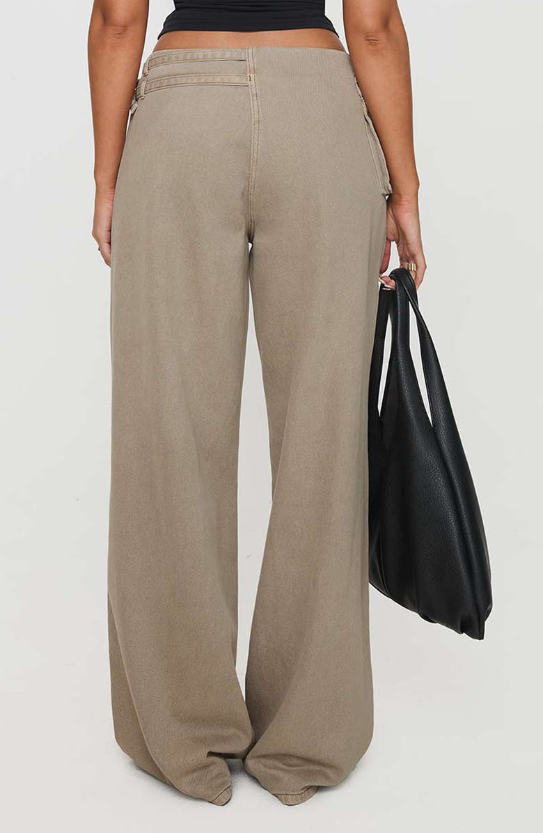 Princess Polly Paltrow Low Rise Wide Leg Cargo Jeans, Alternate, color, Washed Brown
