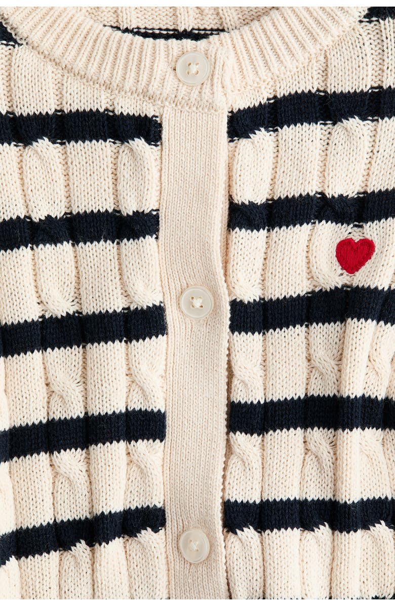 H&M Cable-knit cardigan, Alternate, color, Light Beige/Striped