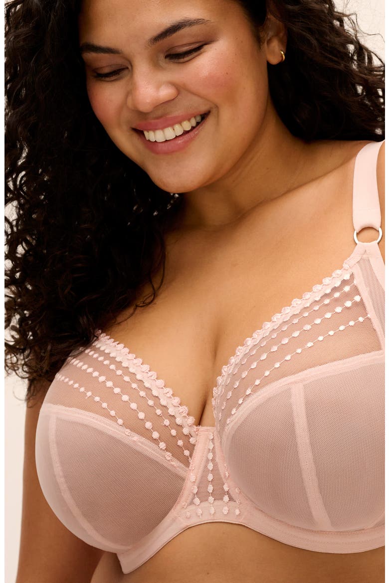 Matilda Full Figure Underwire Plunge Bra, Alternate, color, PEARL BLUSH