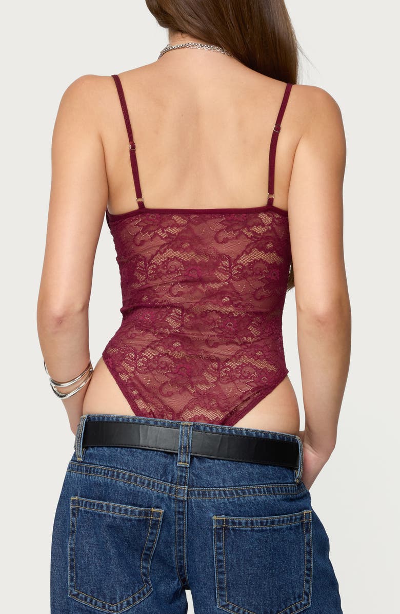 EDIKTED Cutout Lace Bodysuit, Alternate, color,