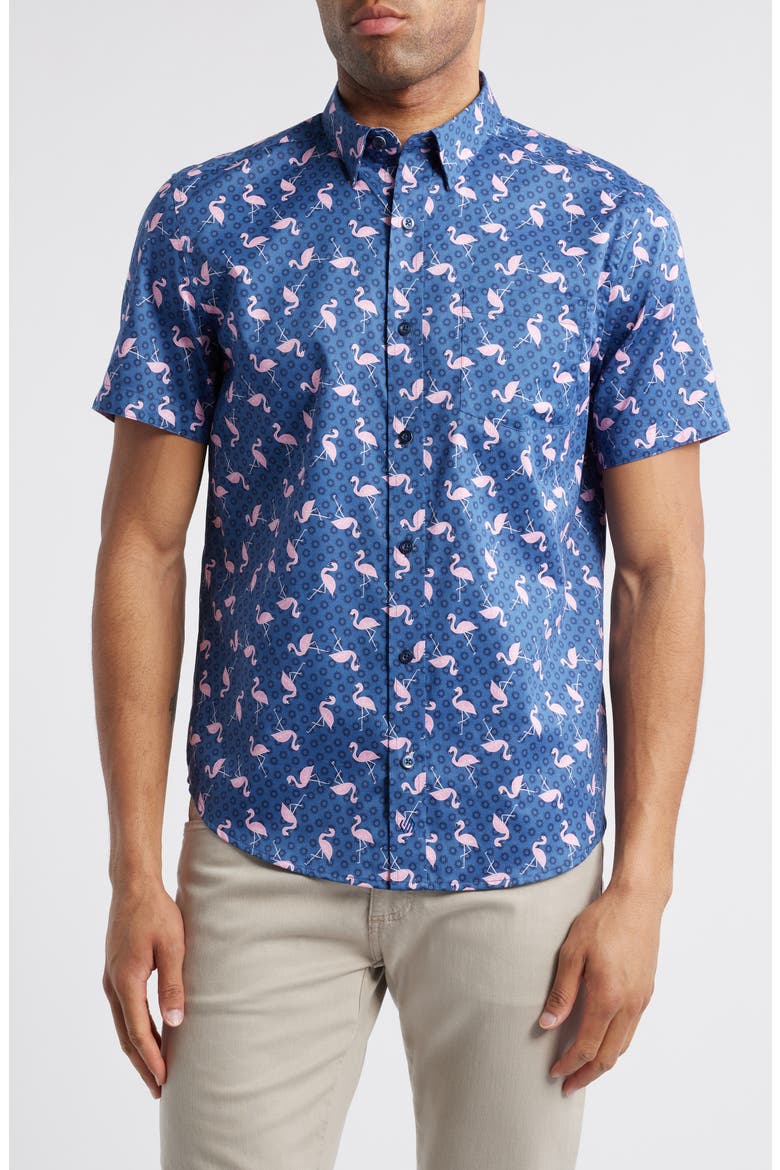 pink flamingo dress shirt 765 Flamingos Short Sleeve Shirt