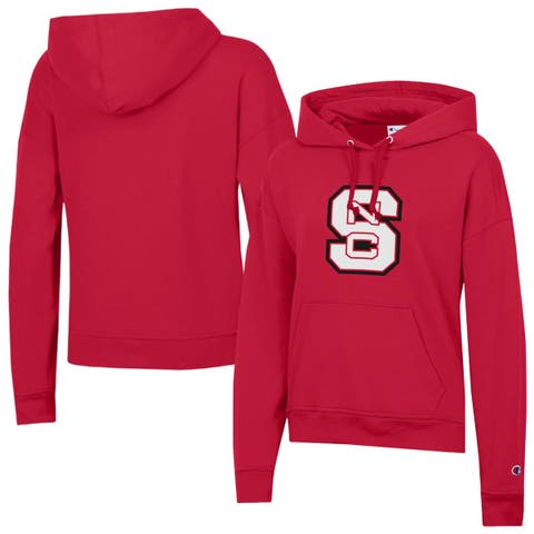 Women's Champion Red NC State Wolfpack Logo Powerblend Fleece Hoodie