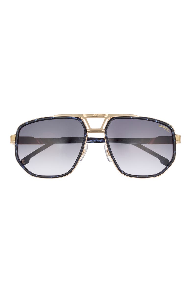 1072/S 61mm Gradient Geometric Aviator Sunglasses, Main, color, BLUE GOLD