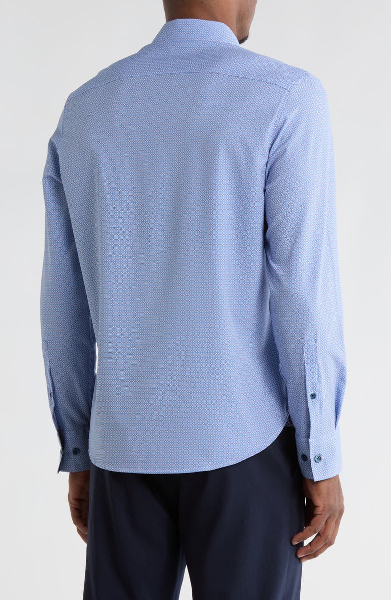 CONSTRUCT Cross Geo Print Stretch Dress Shirt, Alternate, color, Blue Purple