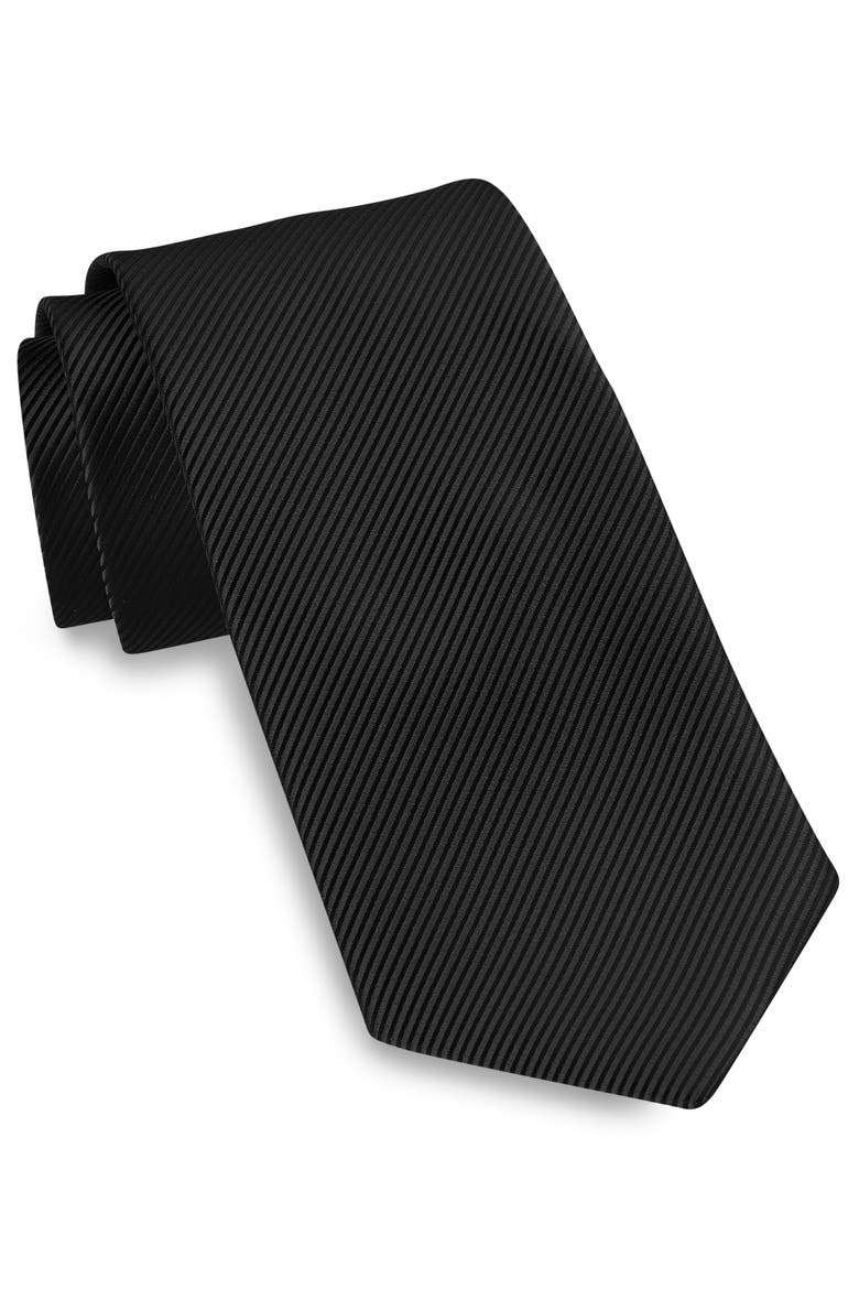 Big & Tall Textured Solid Tie, Main, color, BLACK