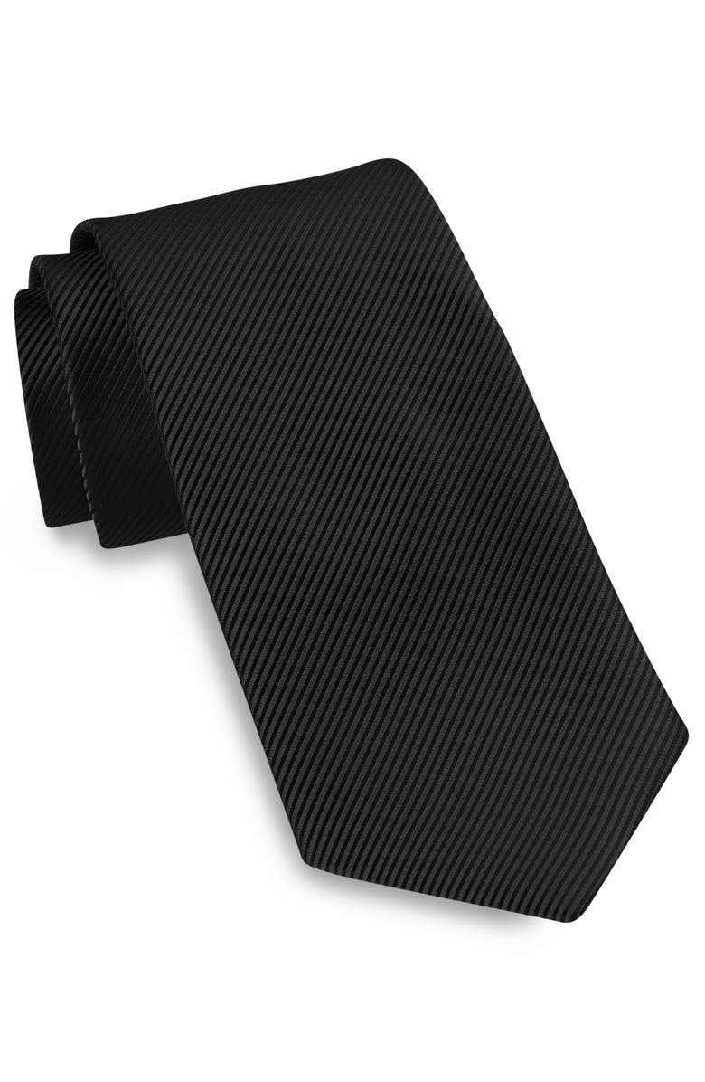 Synrgy by DXL Big & Tall Textured Solid Tie, Main, color, Black