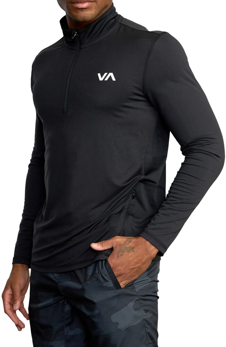 RVCA Recycled Polyester Blend Quarter Zip Pullover, Alternate, color,