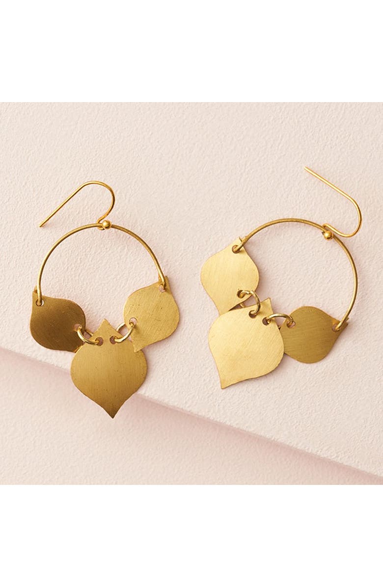 Matr Boomie Chameli Leaf Drop Earrings, Alternate, color, Bronze