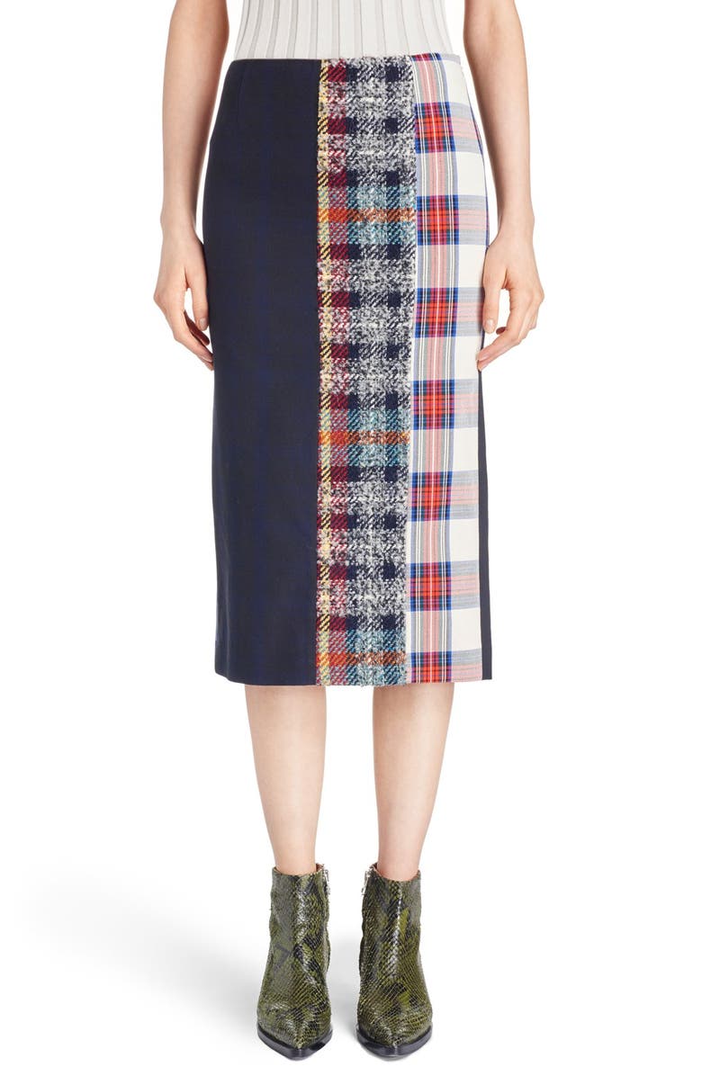 Acne Studios Polina Pieced Midi Skirt, Main, color,